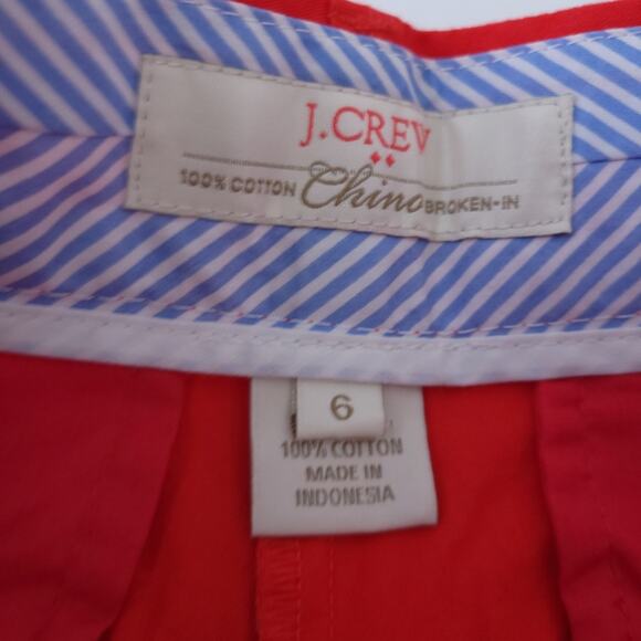 J. CREW Chino Shorts Red Size 6 100% Cotton Summer Preppy Shorts Patriotic - Picture 3 of 3